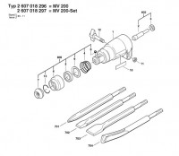 Bosch 2 607 018 296 MV 200 Chisel Attachment Spare Parts